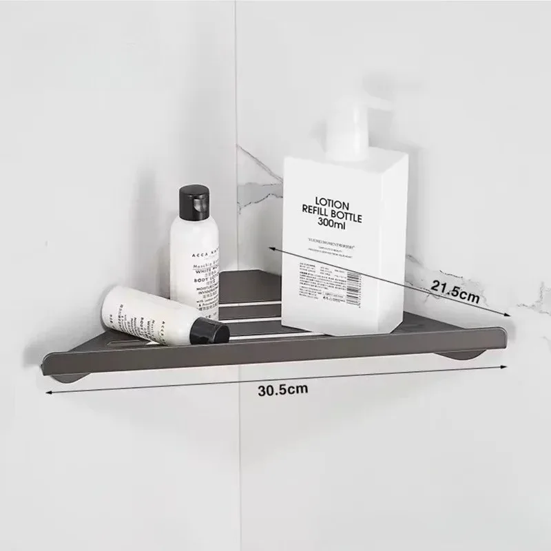 Étagère d'angle de douche : gris anthracite