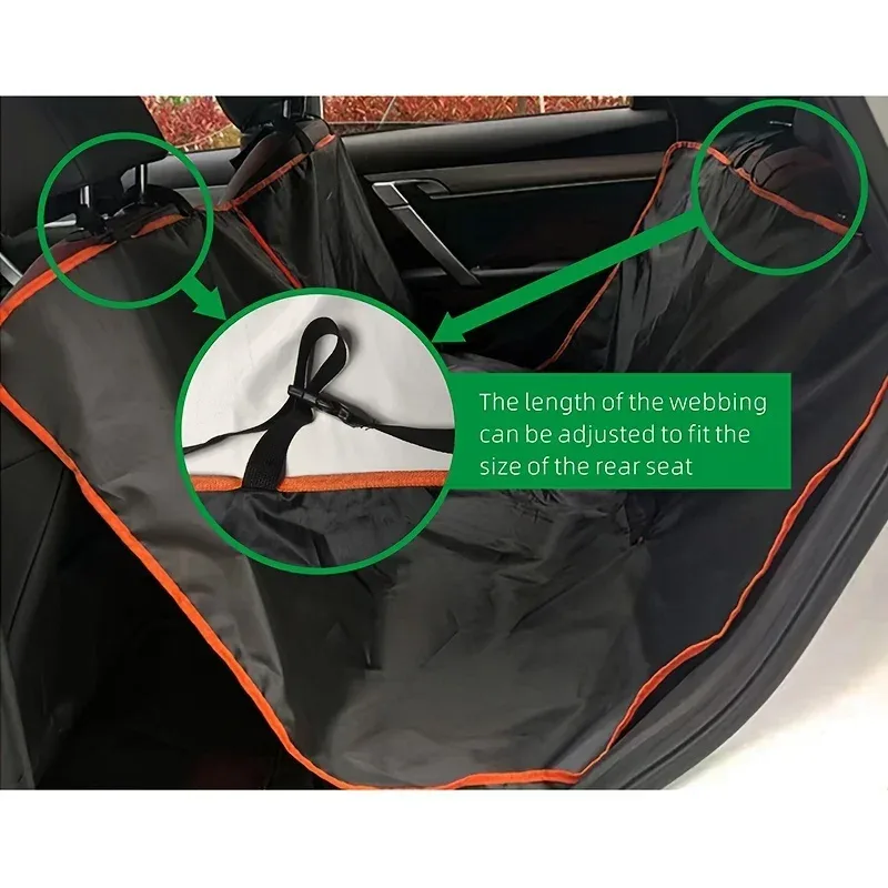 Détail des sangles réglables et des fixations autour des appuie-têtes de la banquette arrière