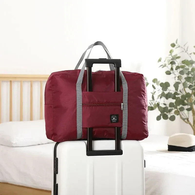 Sac de voyage pliable : rouge bordeaux